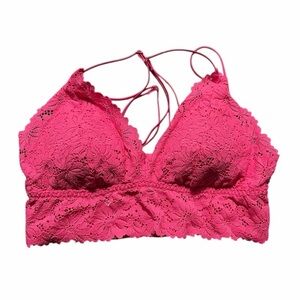 PINK Victoria's Secret Hot Pink Lace Bralette